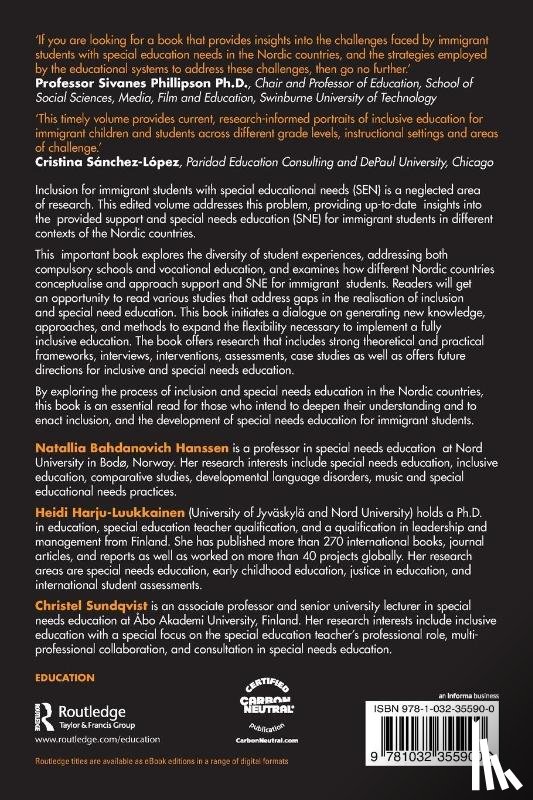  - Inclusion and Special Needs Education for Immigrant Students in the Nordic Countries