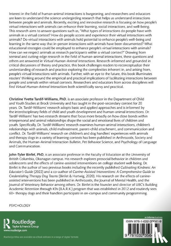 Tardif-Williams, Christine Yvette (Brock University, Binfet, John-Tyler (University of British Columbia - Virtual Human-Animal Interactions