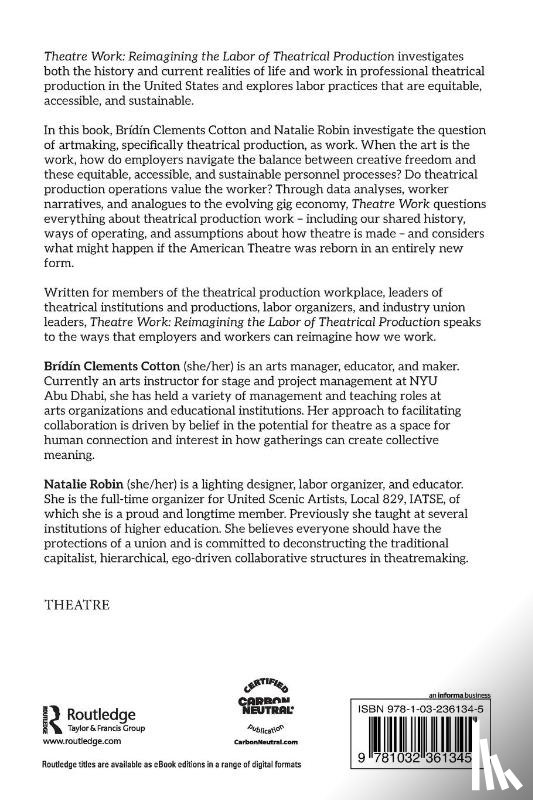 Clements Cotton, Bridin, Robin, Natalie - Theatre Work: Reimagining the Labor of Theatrical Production