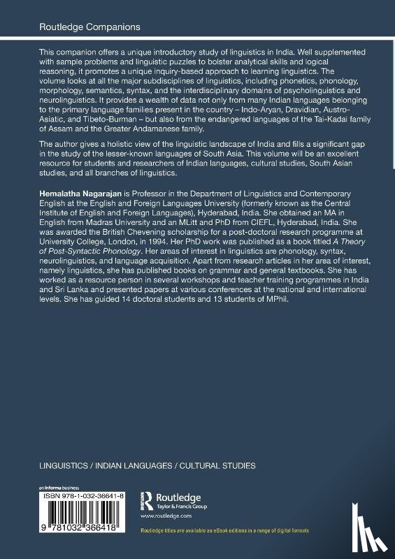 Nagarajan, Hemalatha (EFLU - The Routledge Companion to Linguistics in India