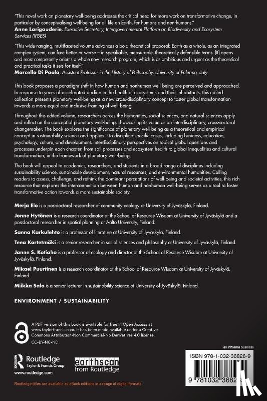  - Interdisciplinary Perspectives on Planetary Well-Being