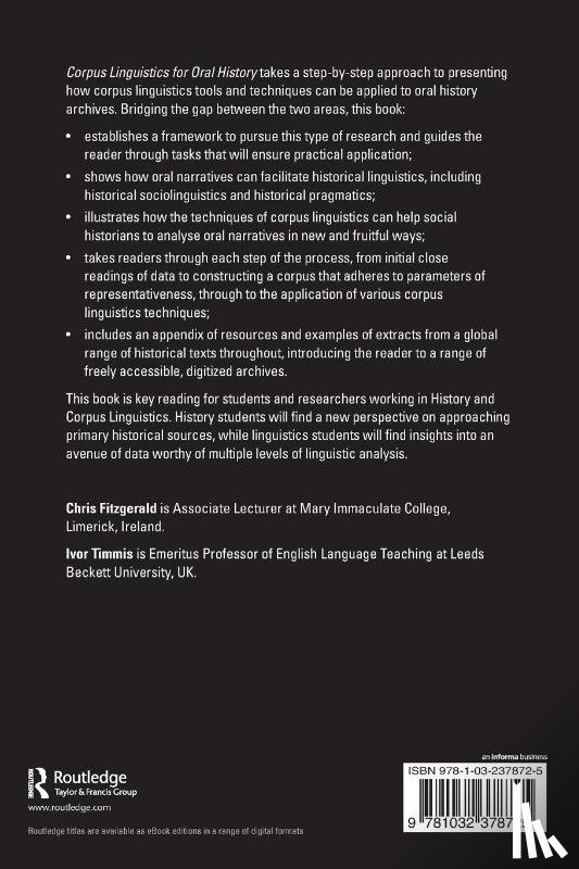 Fitzgerald, Chris, Timmis, Ivor - Corpus Linguistics for Oral History