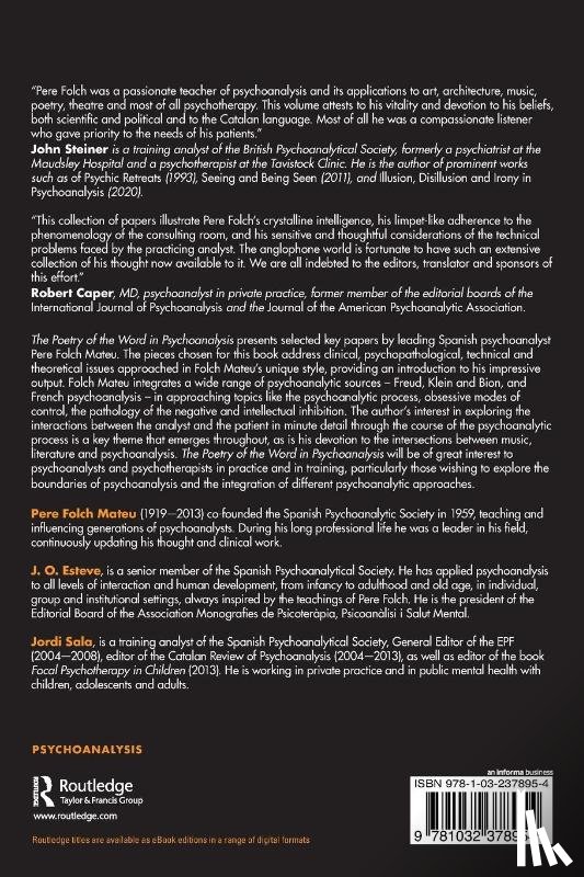 Mateu, Pere Folch - The Poetry of the Word in Psychoanalysis