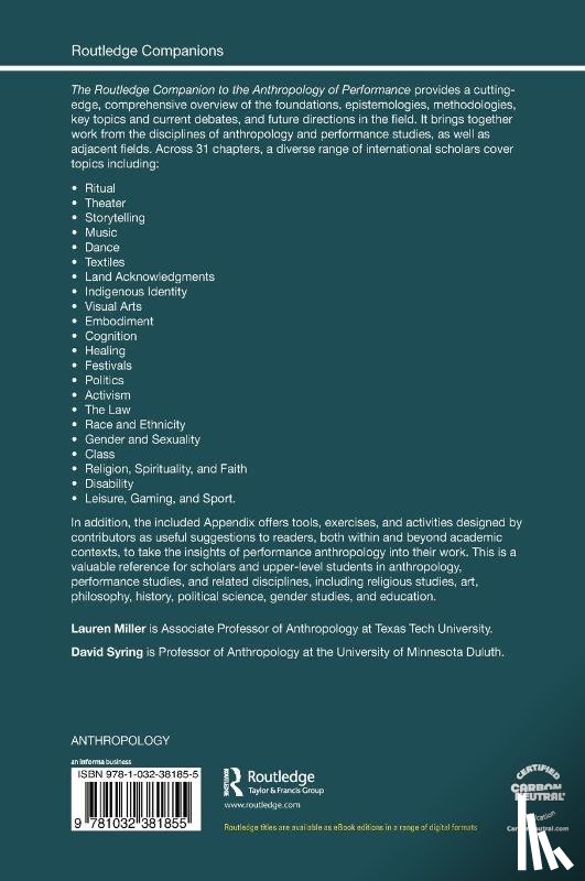  - The Routledge Companion to the Anthropology of Performance