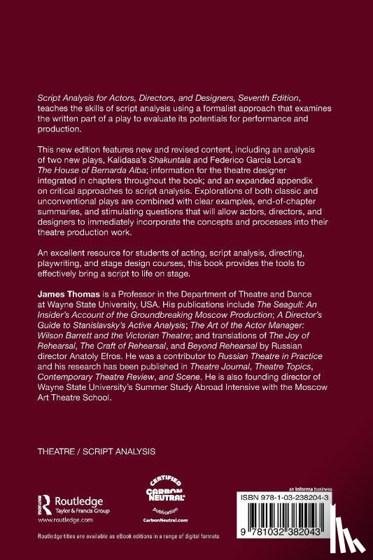 Thomas, James (Wayne State University; Detroit - Script Analysis for Actors, Directors, and Designers