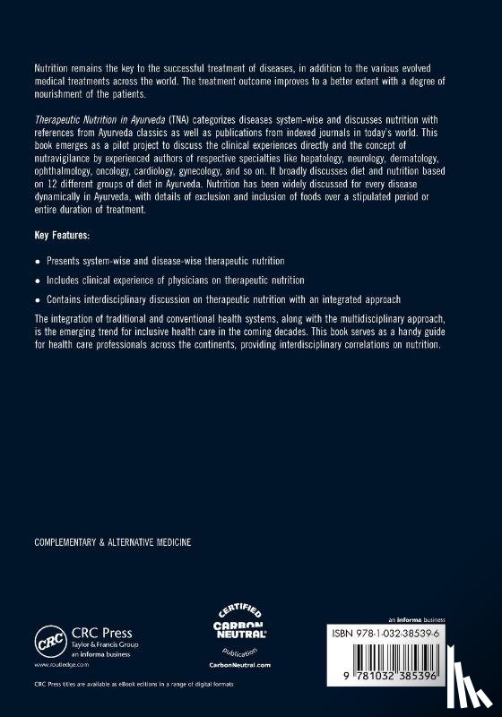  - Therapeutic Nutrition in Ayurveda