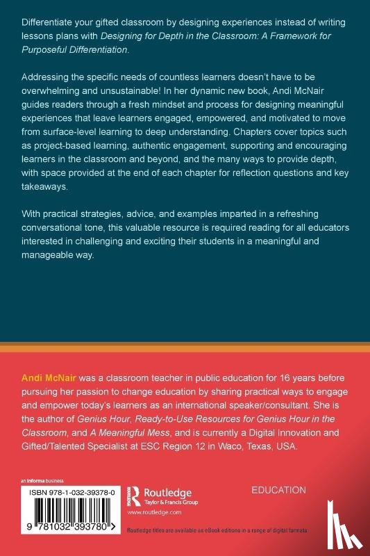 McNair, Andi (Education Service Center Region 12 - Designing for Depth in the Classroom