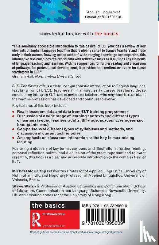 McCarthy, Michael, Walsh, Steve (Newcastle University - ELT: The Basics
