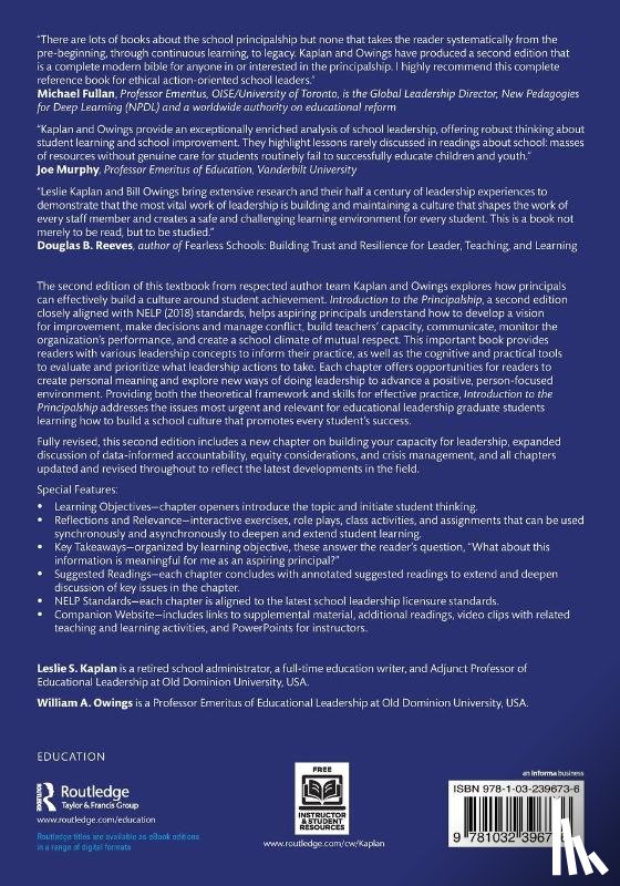 Kaplan, Leslie S. (Old Dominion University, Owings, William A. (Old Dominion University - Introduction to the Principalship