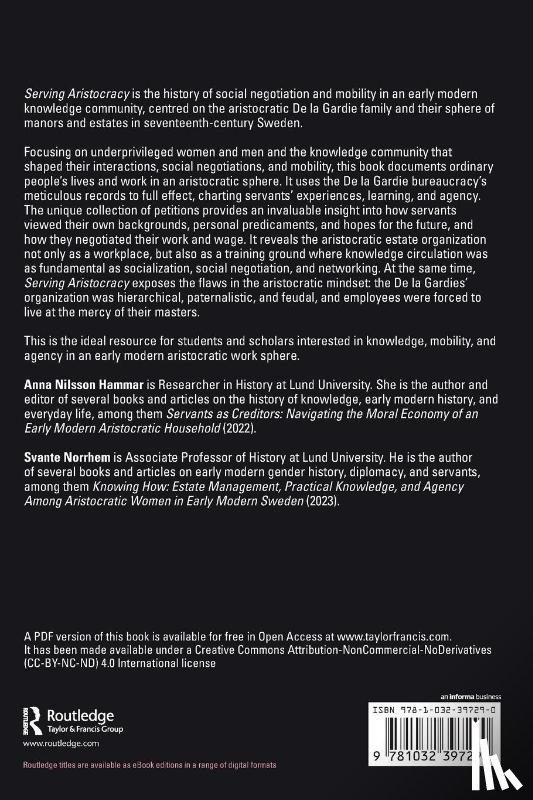 Nilsson Hammar, Anna (Lund University, Norrhem, Svante (Lund University - Serving Aristocracy