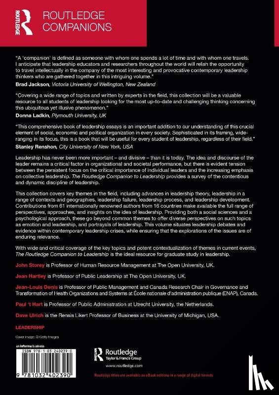  - The Routledge Companion to Leadership