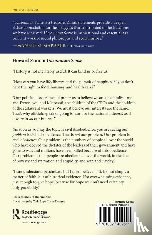 Zinn, Howard, Birkenkamp, Dean, Rhudy, Wanda - Uncommon Sense