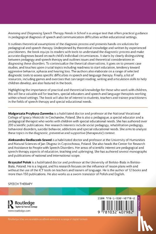 Przybysz-Zaremba, Malgorzata, Siedlaczek-Szwed, Aleksandra, Polok, Krzysztof - Assessing and Diagnosing Speech Therapy Needs in School