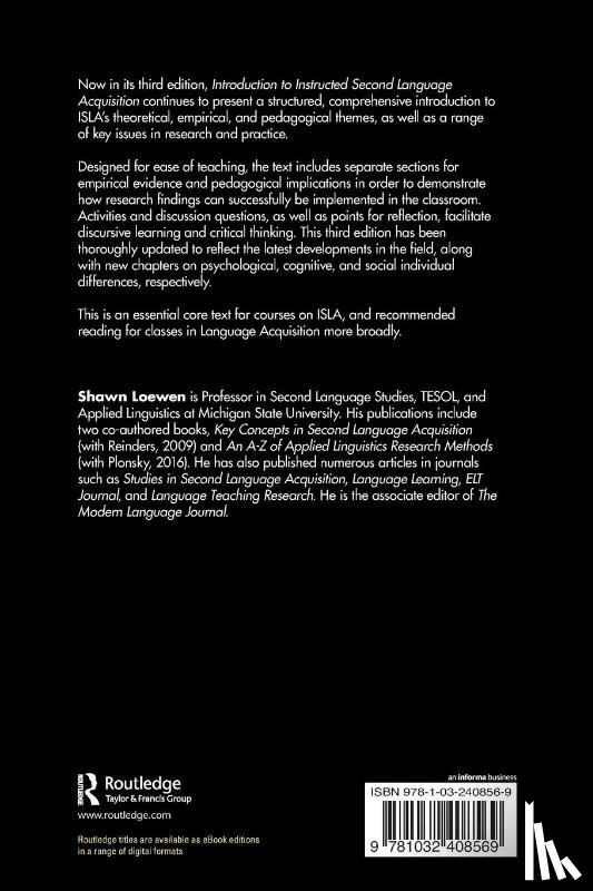 Loewen, Shawn (Michigan State University - Introduction to Instructed Second Language Acquisition