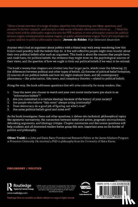 Traldi, Oliver - Political Beliefs