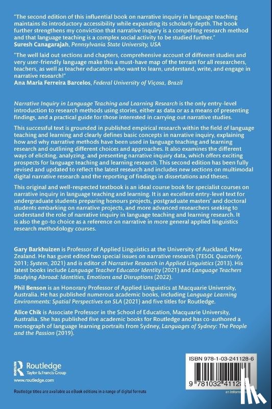 Barkhuizen, Gary (The University of Auckland, Benson, Phil, Chik, Alice (City University of Hong Kong) - Narrative Inquiry in Language Teaching and Learning Research