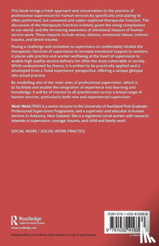 Weld, Nicki - Applying the Therapeutic Function of Professional Supervision