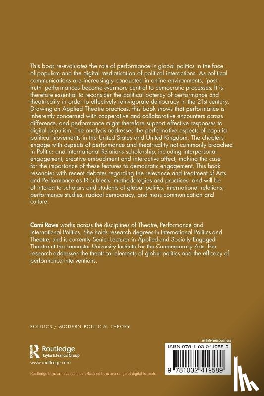 Rowe, Cami (Lancaster Institute for the Contemporary Arts - Performance and Politics in a Digital Populist Age