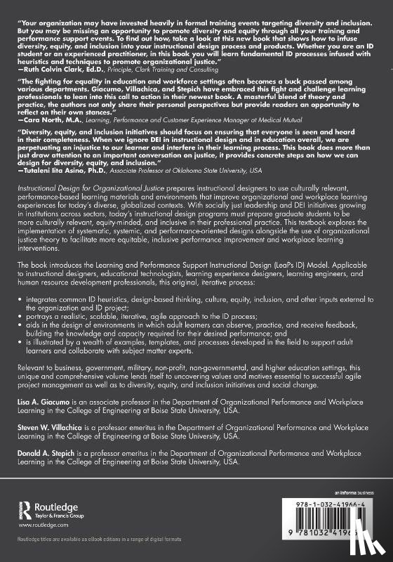 Giacumo, Lisa A., Villachica, Steven W., Stepich, Donald A. - Instructional Design for Organizational Justice