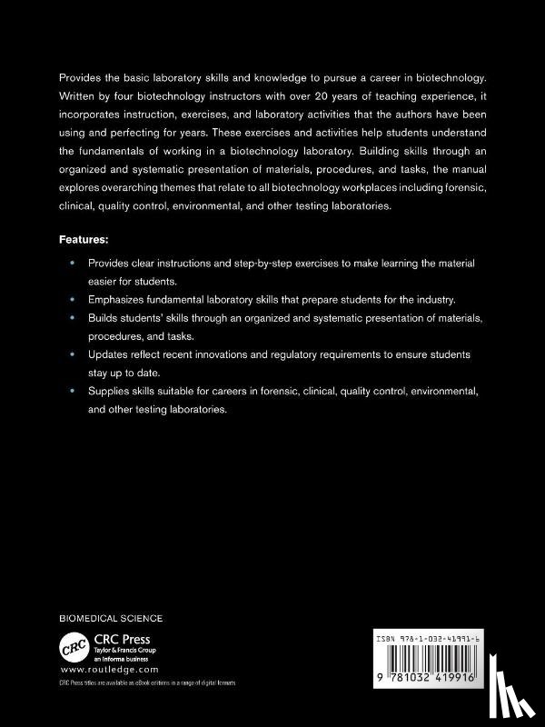 Seidman, Lisa A. (Madison College, Kraus, Mary Ellen, Lietzke Brandner, Diana, Mowery, Jeanette - Laboratory Manual for Biotechnology and Laboratory Science