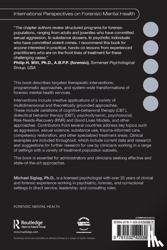  - Innovative Treatment Approaches in Forensic and Correctional Settings