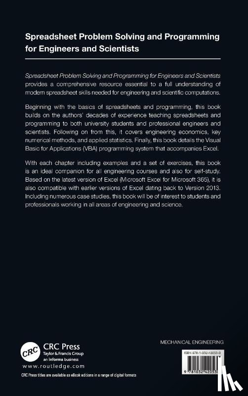 Clough, David E. (University of Colorado, Chapra, Steven C. (Tufts University - Spreadsheet Problem Solving and Programming for Engineers and Scientists