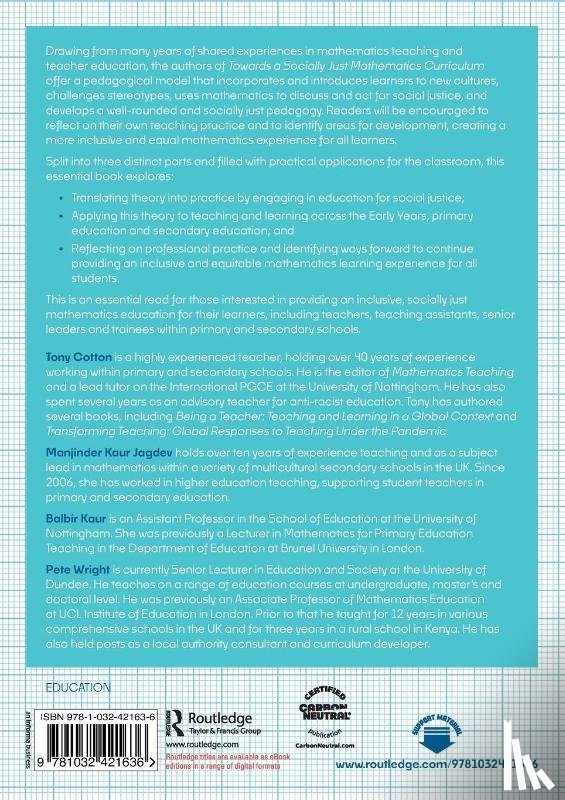 Cotton, Tony, Jagdev, Manjinder Kaur, Kaur, Balbir, Wright, Pete - Towards a Socially Just Mathematics Curriculum