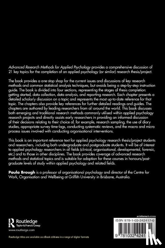  - Advanced Research Methods for Applied Psychology