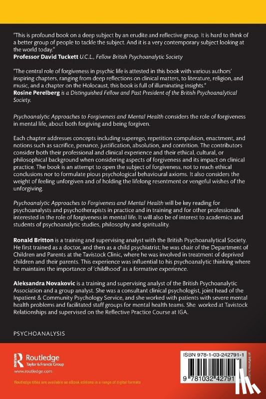  - Psychoanalytic Approaches to Forgiveness and Mental Health