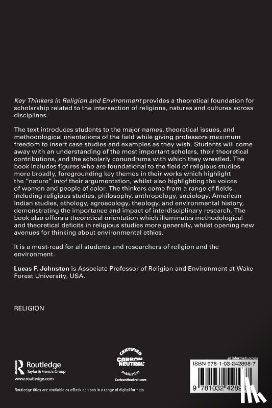 Johnston, Lucas F. - Key Thinkers in Religion and Environment