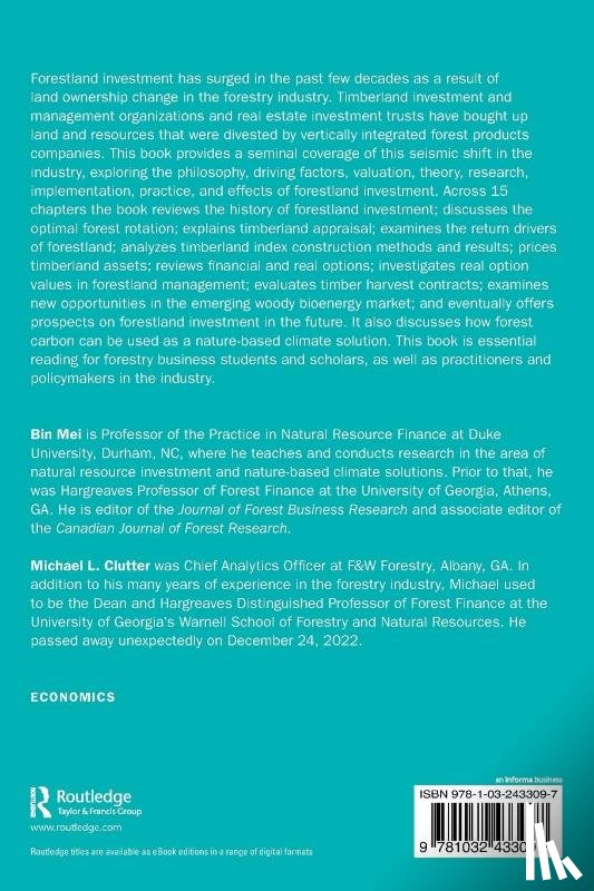 Mei, Bin, Clutter, Michael L. - Forestland Investment