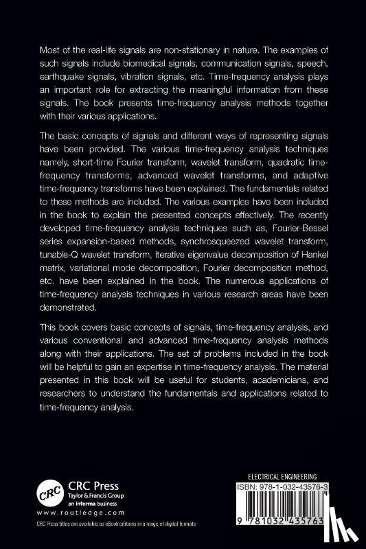 Pachori, Ram Bilas - Time-Frequency Analysis Techniques and their Applications