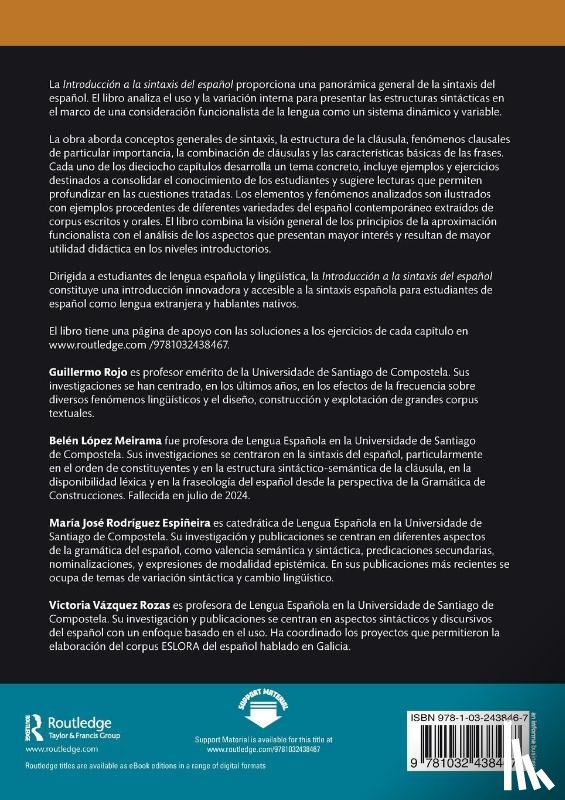 Rojo, Guillermo, Lopez Meirama, Belen, Rodriguez Espineira, Maria Jose, Vazquez Rozas, Victoria - Introduccion a la sintaxis del espanol