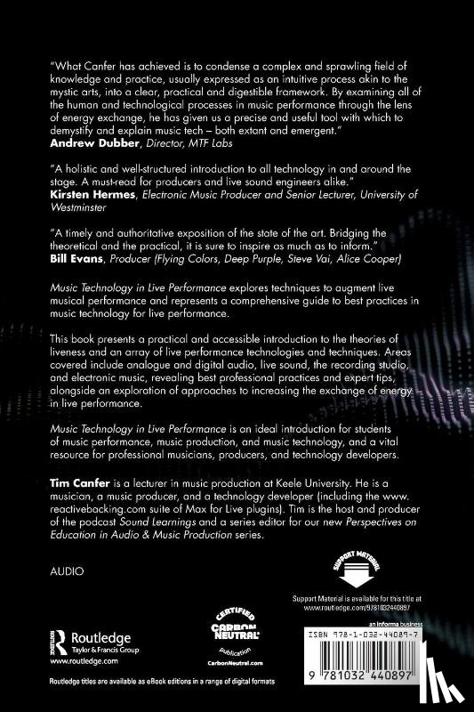 Canfer, Tim - Music Technology in Live Performance