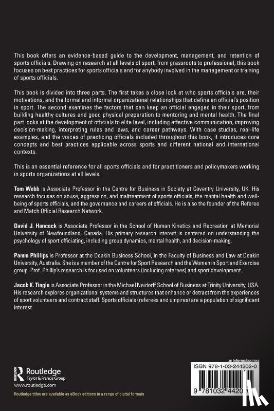  - Managing and Developing Sports Officials