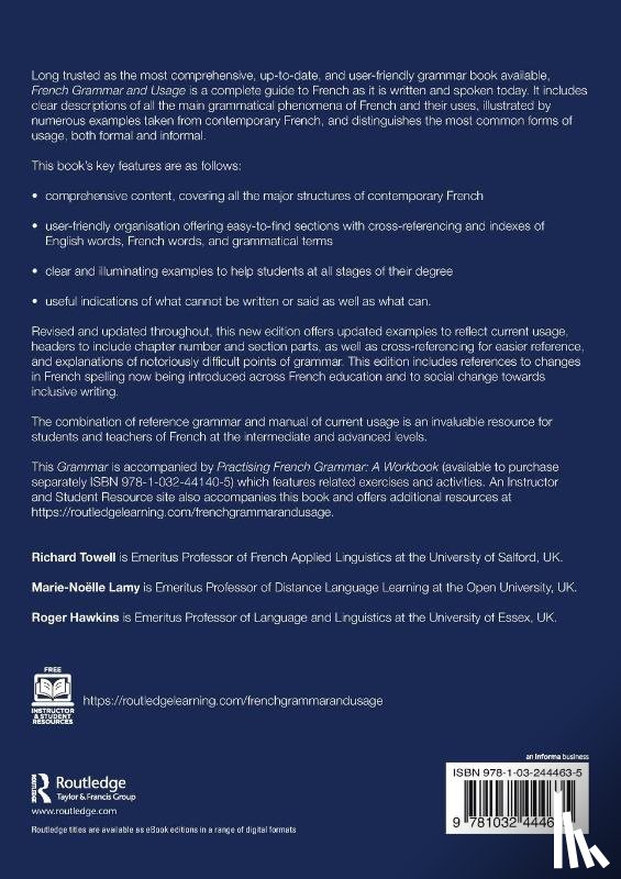 Towell, Richard (University of Salford, Lamy, Marie-Noelle (The Open University, Hawkins, Roger (The University of Essex - French Grammar and Usage