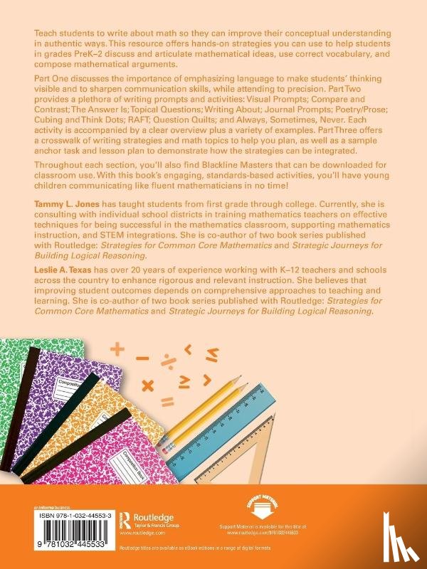 Jones, Tammy L. (TLJ Consulting Group, Texas, Leslie A. (Leslie Texas Consulting - Authentic Opportunities for Writing about Math in Early Childhood