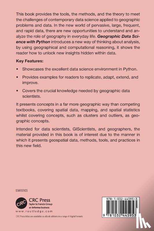 Rey, Sergio, Arribas-Bel, Dani (University of Liverpool, Wolf, Levi John (School of Geographical Sciences) - Geographic Data Science with Python