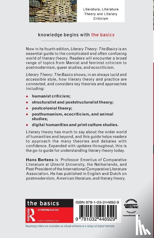 Bertens, Hans (Utrecht University - Literary Theory: The Basics