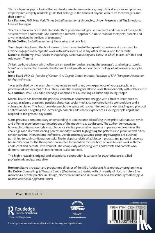 Starrs, Bronagh (Dublin Counselling & Therapy Centre - Adolescent Configuration Styles, Parenting and Psychotherapy