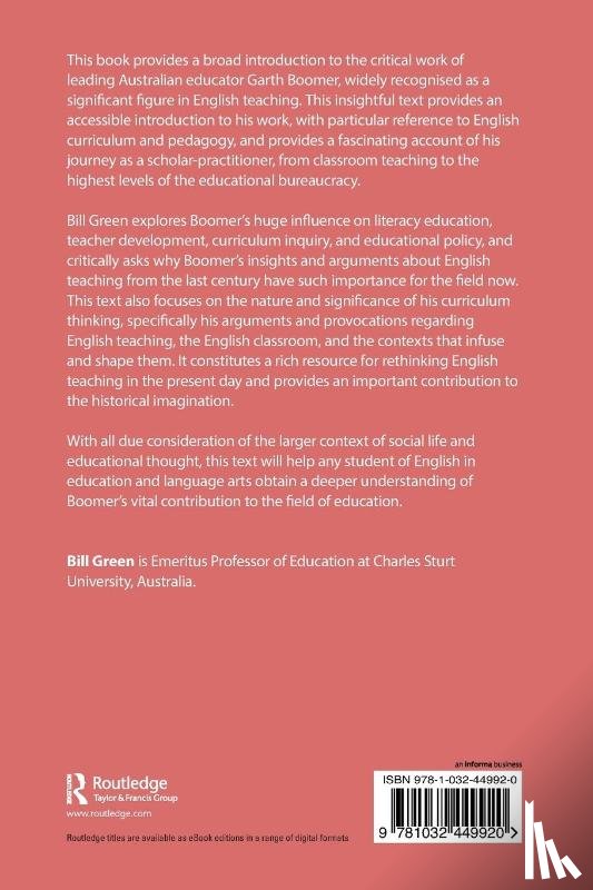 Green, Bill (Charles Sturt University - Garth Boomer, English Teaching and Curriculum Leadership