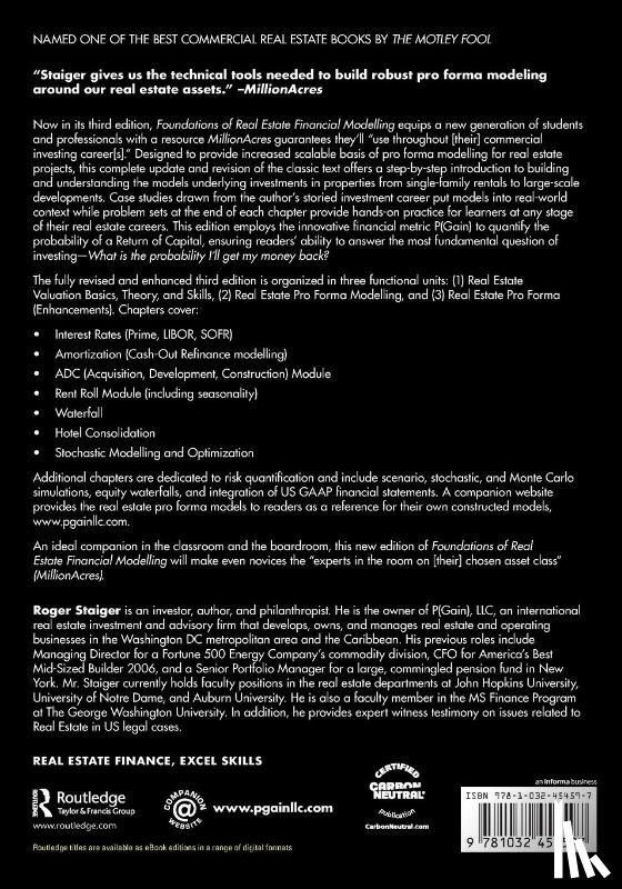 Staiger, Roger (Georgetown University - Foundations of Real Estate Financial Modelling