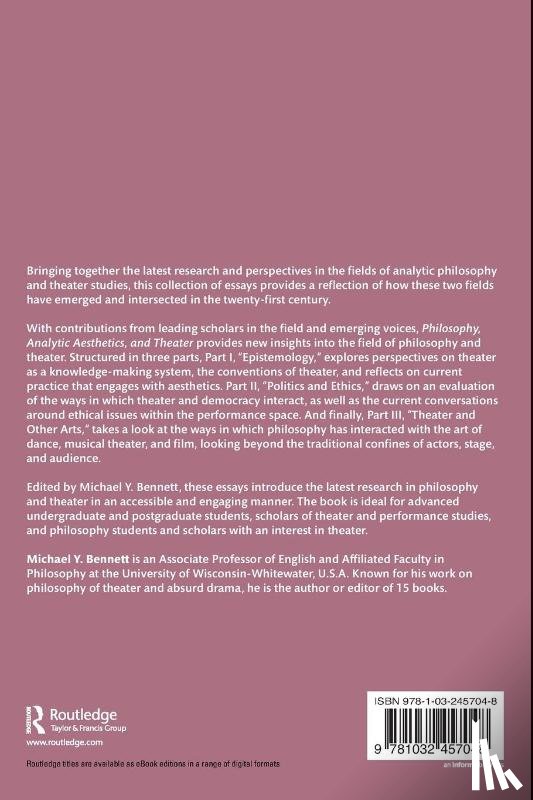  - Philosophy, Analytic Aesthetics, and Theater
