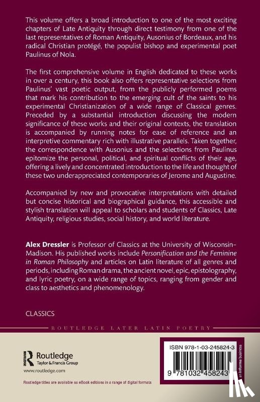 Dressler, Alex - Selections from the Poems of Paulinus of Nola, including the Correspondence with Ausonius