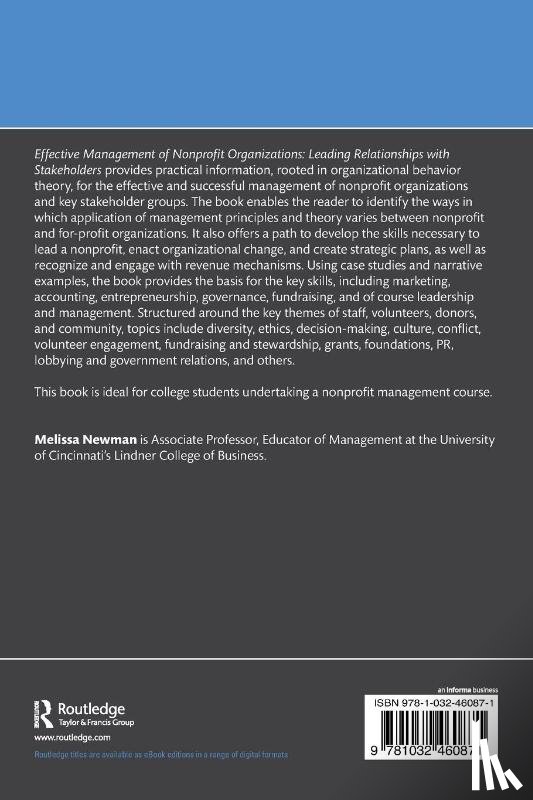 Newman, Melissa - Effective Management of Nonprofit Organizations