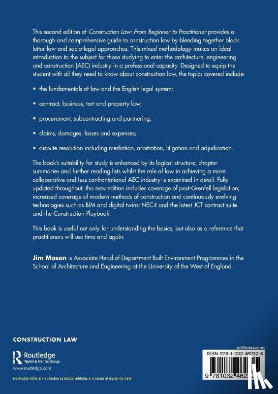 Mason, Jim (University of the West of England - Construction Law