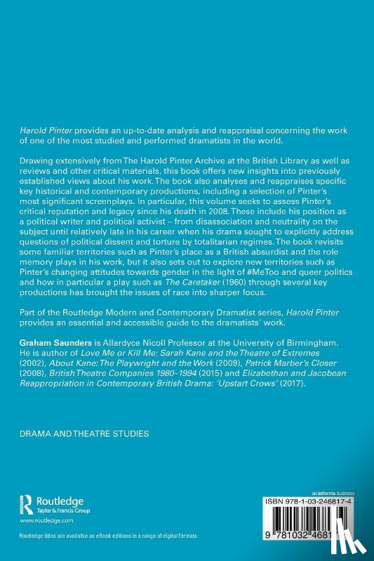 Saunders, Graham (University of Birmingham - Harold Pinter