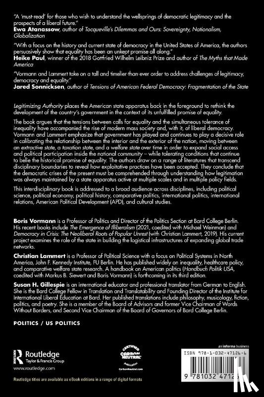 Vormann, Boris (Bard College Berlin, Lammert, Christian (Freie Universitat Berlin - Legitimizing Authority