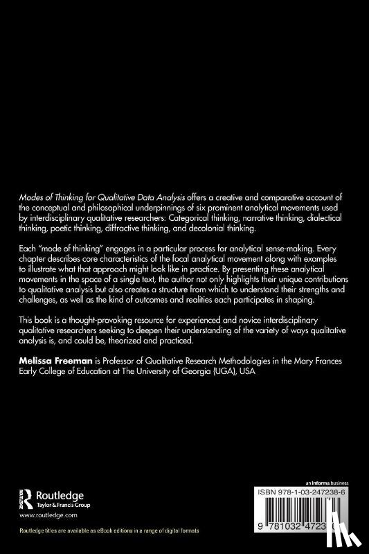 Freeman, Melissa (University of Georgia - Modes of Thinking for Qualitative Data Analysis