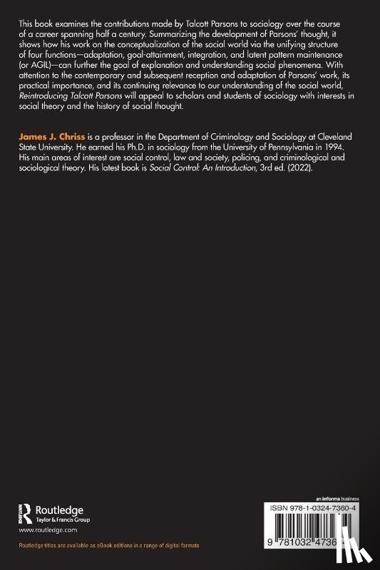 Chriss, James J. (Cleveland State University - Reintroducing Talcott Parsons
